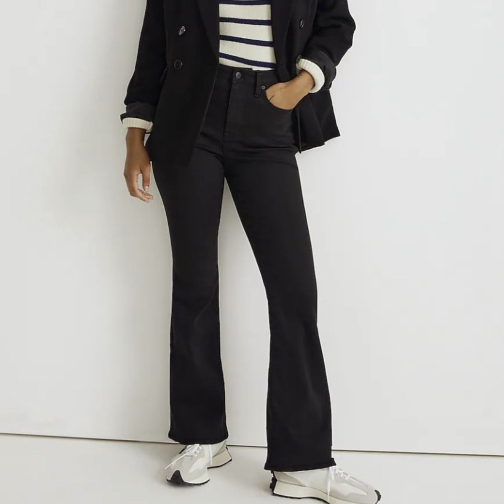 Black curvy skinny flare jeans